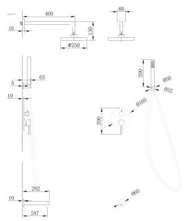 Душевая система ABBER Emotion золото матовое AF8817G